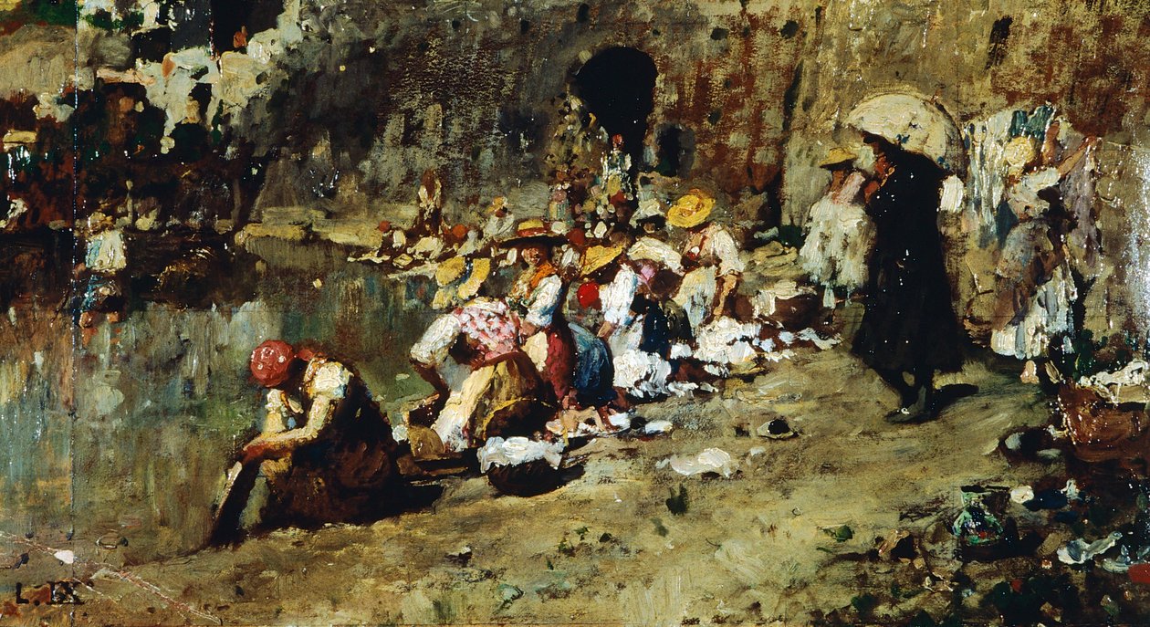 The temptations of Don Antonio, av Luigi Nono (1850-1918), olje på panel. av Luigi Nono