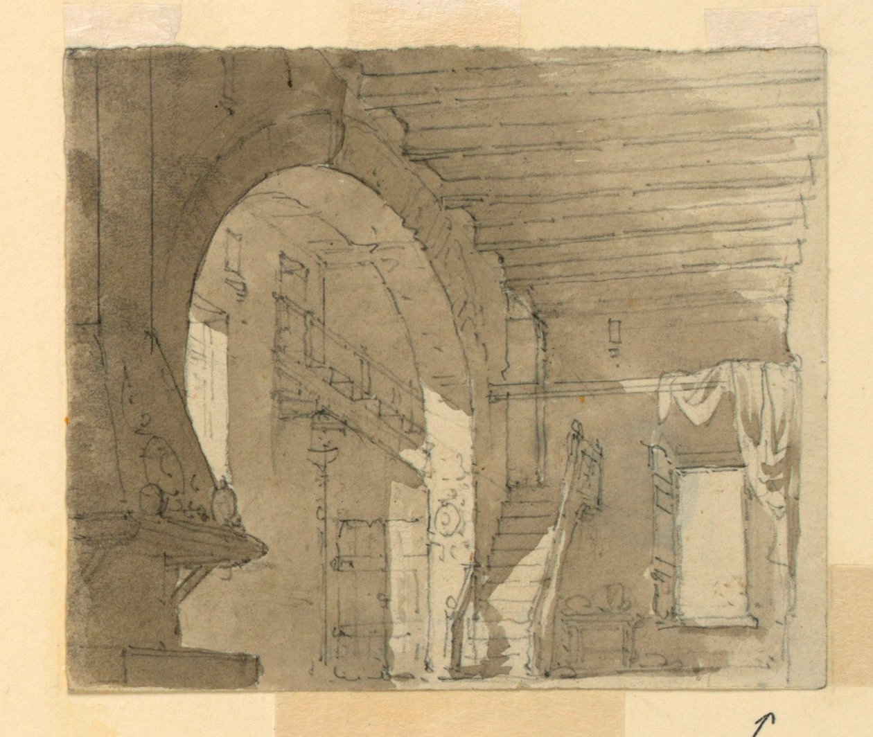 Scenedesign, interiør i kjøkken av Luigi Ricci