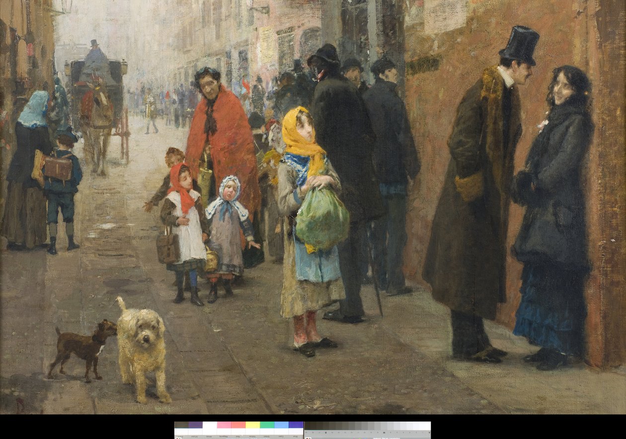 En gate i Milano, 1881 av Luigi Rossi