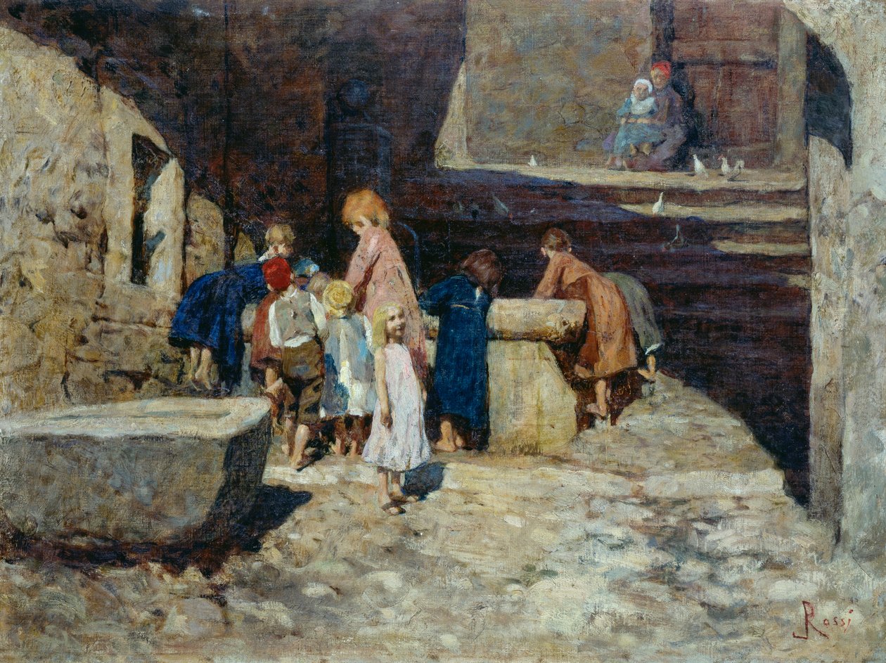Barn ved fontenen av Luigi Rossi