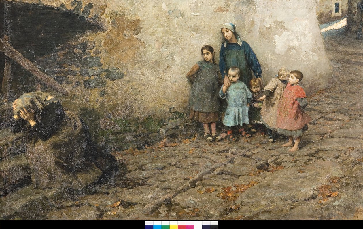 The School of Sorrow, 1895 av Luigi Rossi