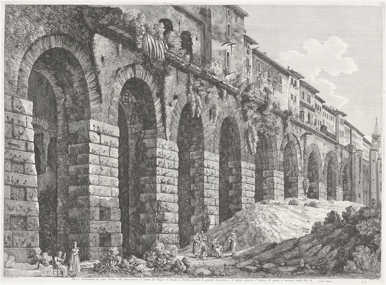 De Tempel van Hercules Victor te Tivoli av Luigi Rossini