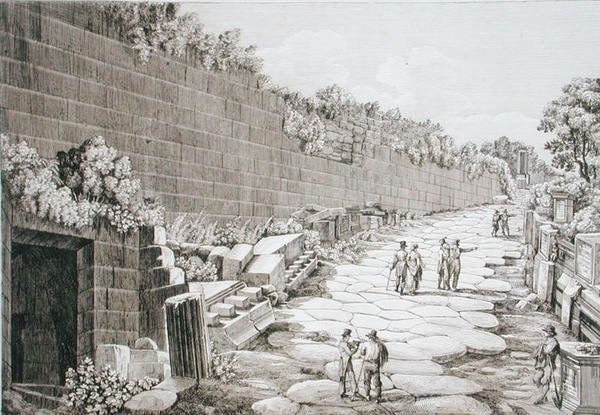 Romersk vei til Tusculo, etter den første utgravningen i 1825, fra 