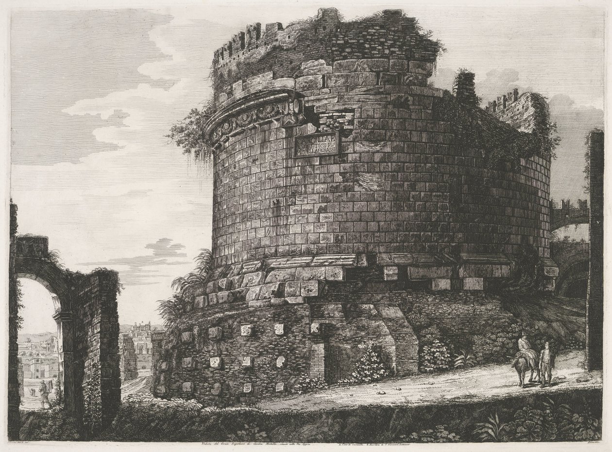 Tombe van Caecilia Metella te Roma Utsikt over den store graven til Cecilia Metella som ligger i Via Appia (tittel på objekt) av Luigi Rossini