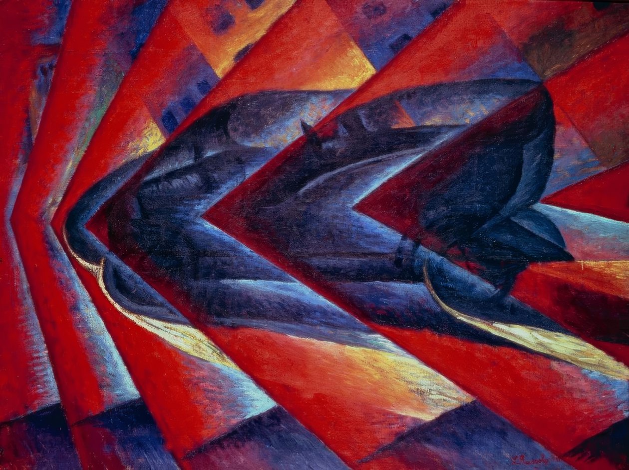 Dynamisken til en bil (od. løpende bil) av Luigi Russolo