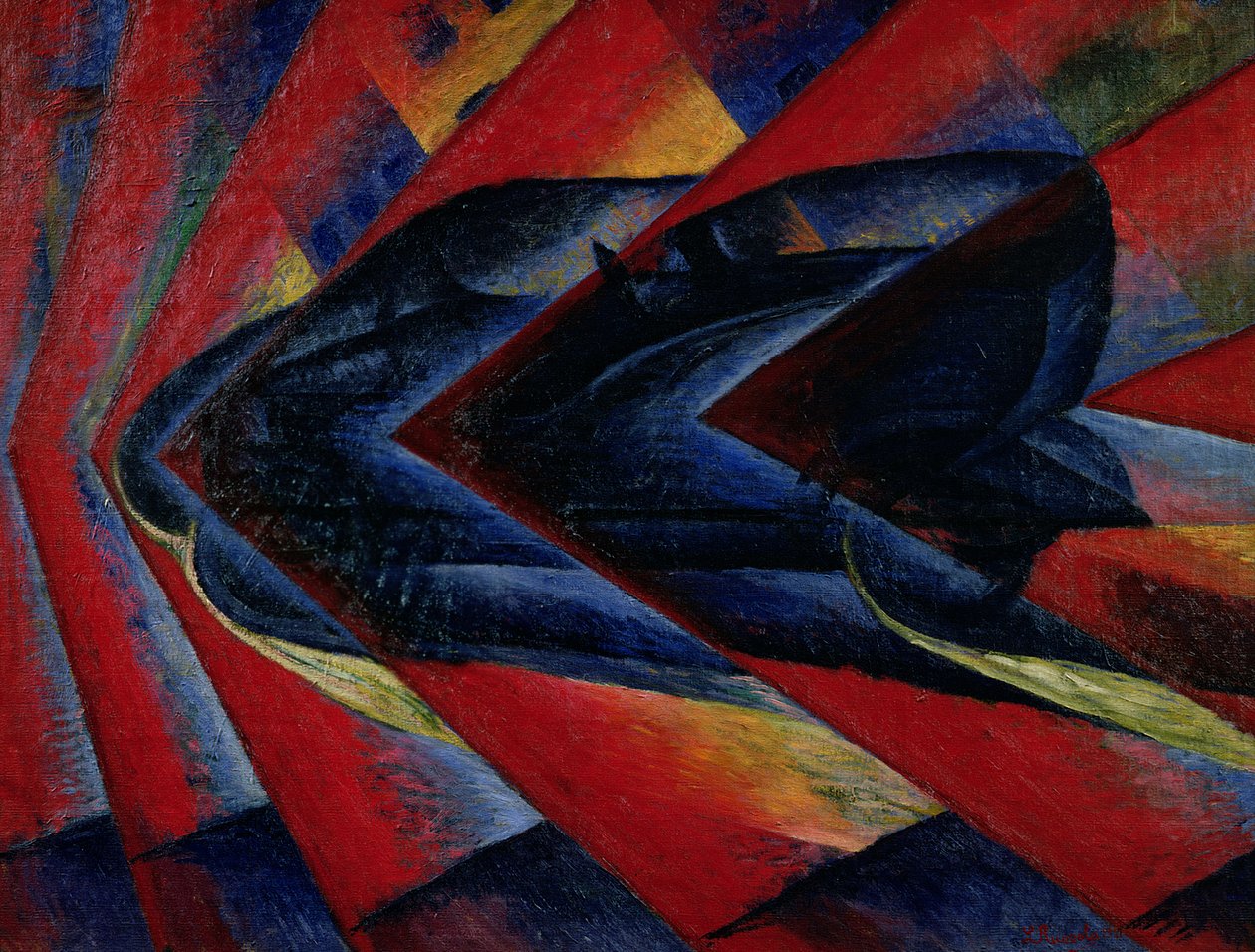 Dynamikken til en bil av Luigi Russolo