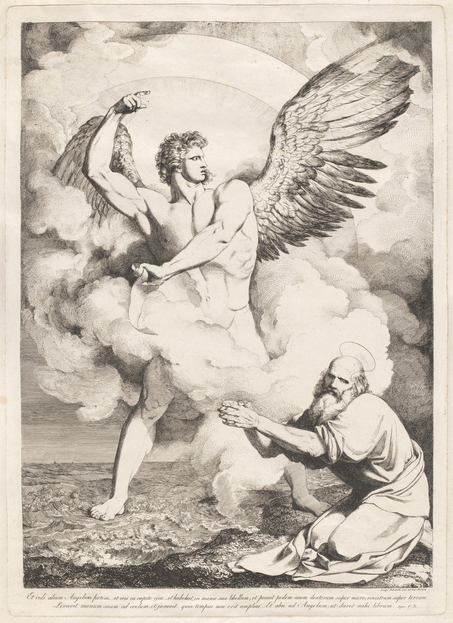 Og jeg så en annen sterk engel... (Apokalypsens engel som vises for Johannes) av Luigi Sabatelli I