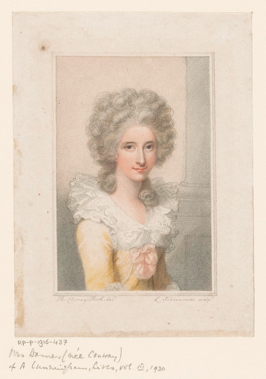 Portrett av billedhugger Anne Seymour Damer av Luigi Schiavonetti