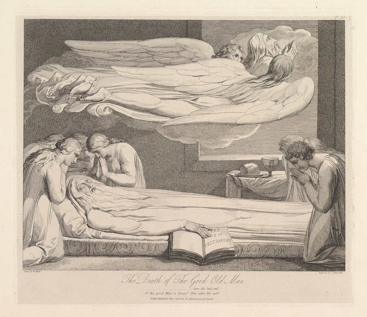 The Death of the Good Old Man, fra Graven, et dikt av Robert Blair, 1. mars 1813. av Luigi Schiavonetti