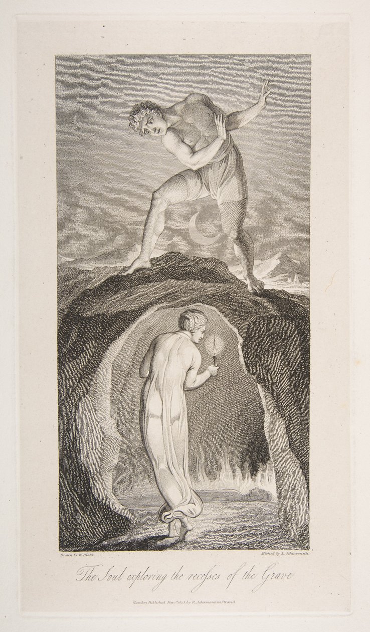The Soul Exploring the Recesses of the Grave, fra The Grave, et dikt av Robert Bl..., 1. mars 1813. av Luigi Schiavonetti