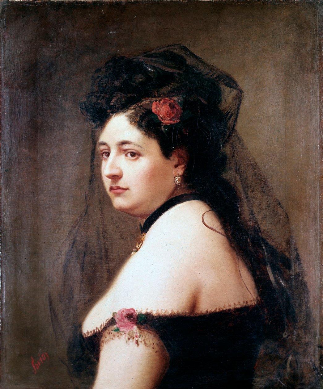 Portrett av Elisabetta Galletti Gianoli, italiensk sanger (maleri av Luigi Sorio