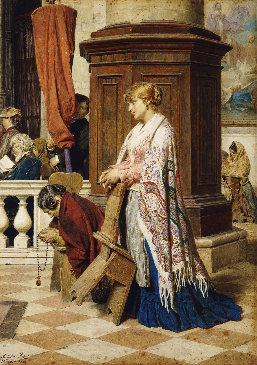 Fristelse i Guds hus, 1881 av Luigi da Rios
