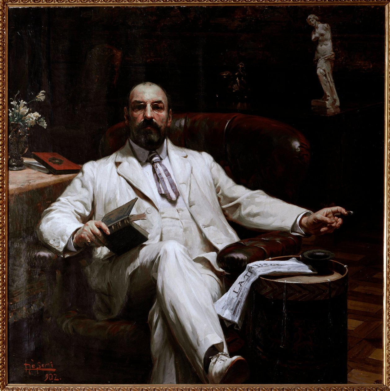 Portrett av den skotske assurandøren og kunstbeskytteren Evan Mackenzie Maleri av Luigi de Servi (1863-1945) 1902 Dim 135x135 cm Genes, Galleria d'Arte Moderna, inv 1056 Italia av Luigi de Servi