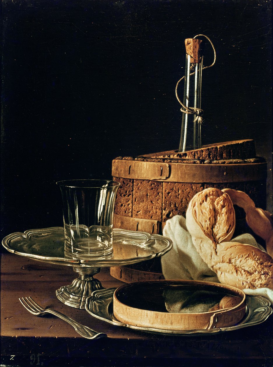 Stilleben. The Snack (se 259351 for detaljer) av Luis Egidio Melendez