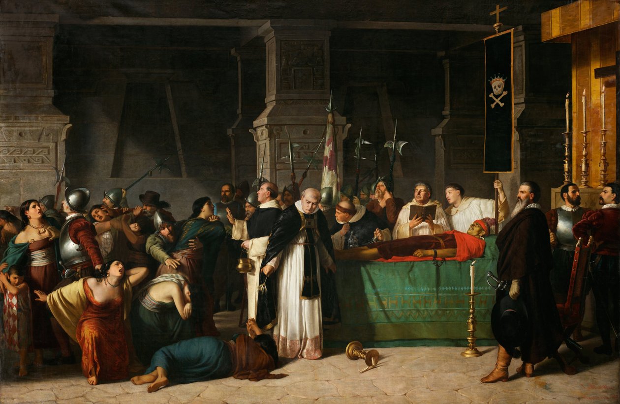Begravelsene til Inca Atahualpa av Luis Montero