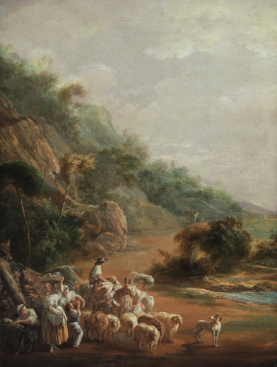 Scene med landsbyboere (fragment) av Luis Paret y Alcazar