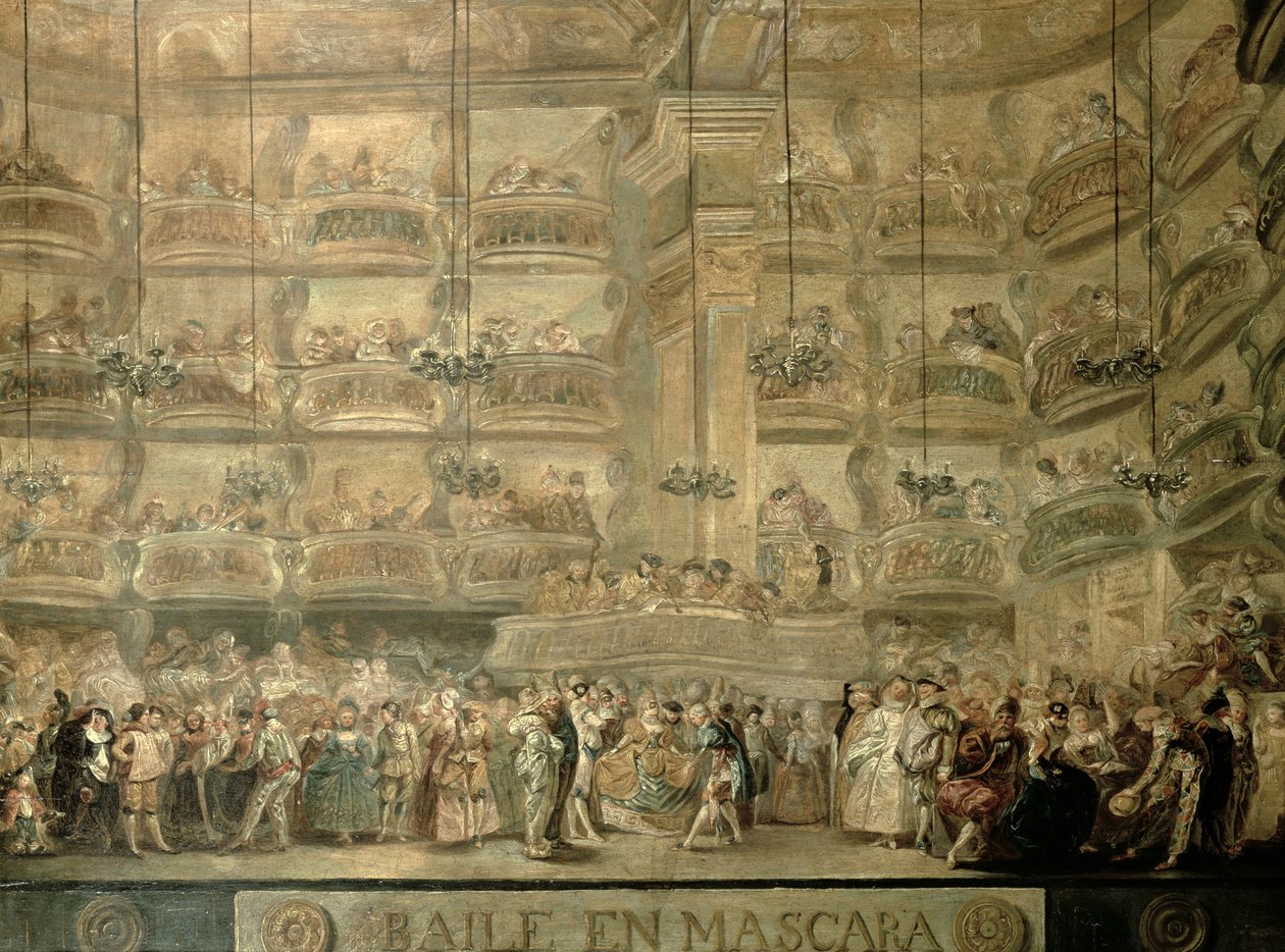Maskeballet, ca. 1767 av Luis Paret y Alcazar