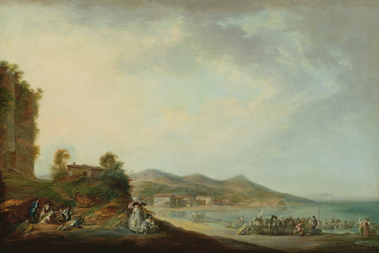 Utsikt over Hondarribia av Luis Paret y Alcazar