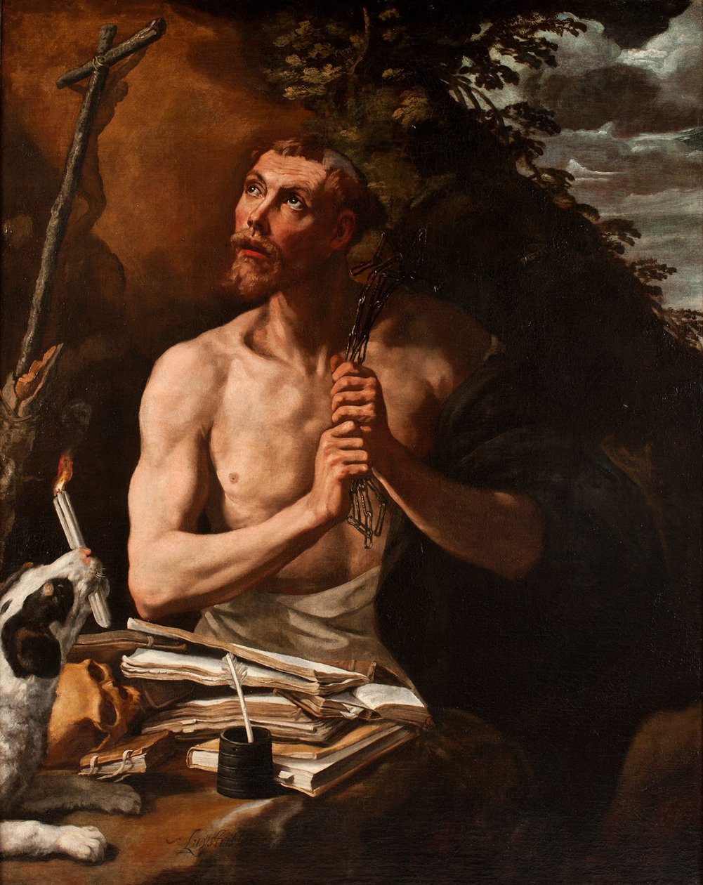 St Dominic in Penitence av Luis Tristan de Escamilla