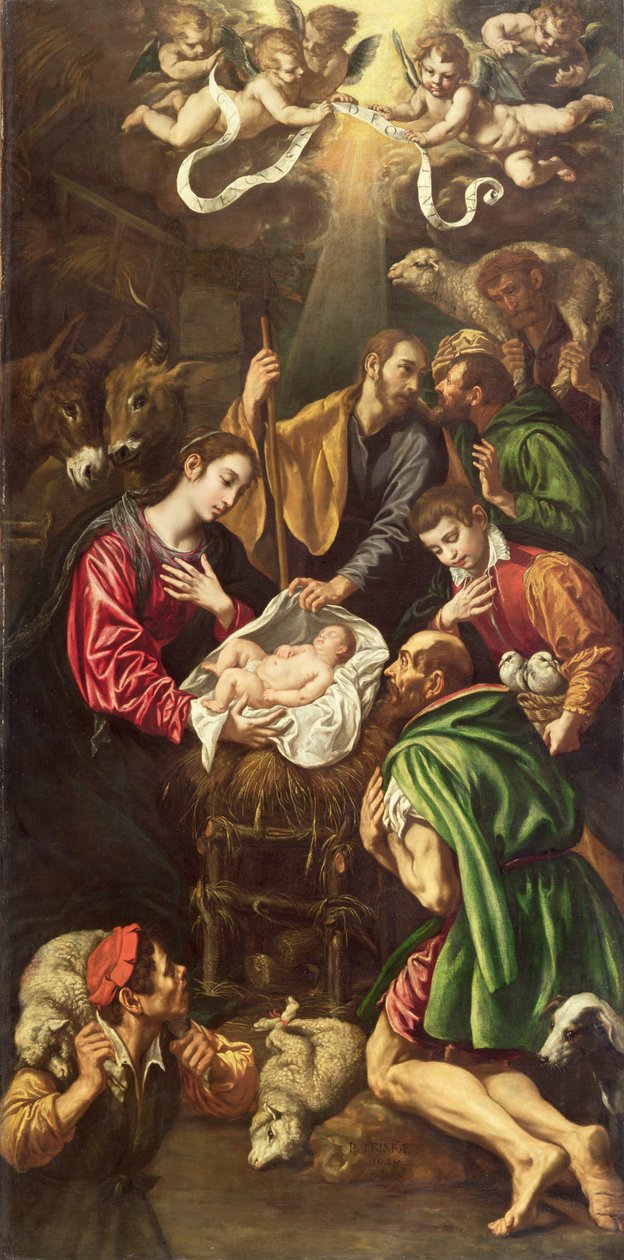 Hyrdenes tilbedelse, ca. 1620 av Luis Tristan de Escamilla