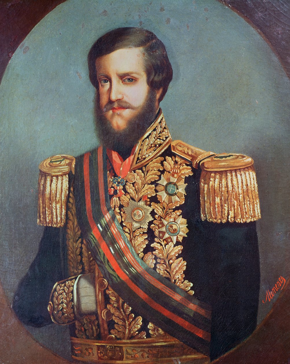 Pedro II (1825-91) keiser av Brasil av Luis de Miranda Pereira Visconde de Menezes