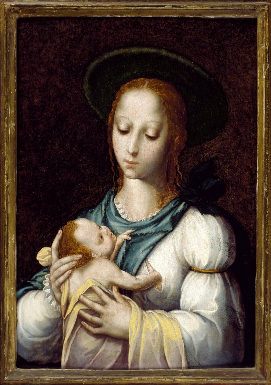 Jomfruen og barnet, ca. 1567 (olje og tempera på panel) av Luis de Morales