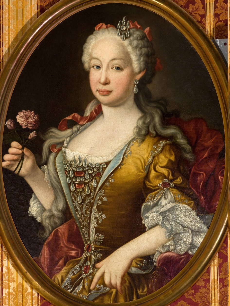 Marie Barbara av Portugal (Marie Barbara de Bragance) - Rococo: Portrett av Infanta Barbara av Portugal (1711-1758) av Melendez, Luis Egidio (1716-1780), ca 1729-1735. Olje på lerret, 83x65. Sevilla bystyre av Luis Egidio Melendez