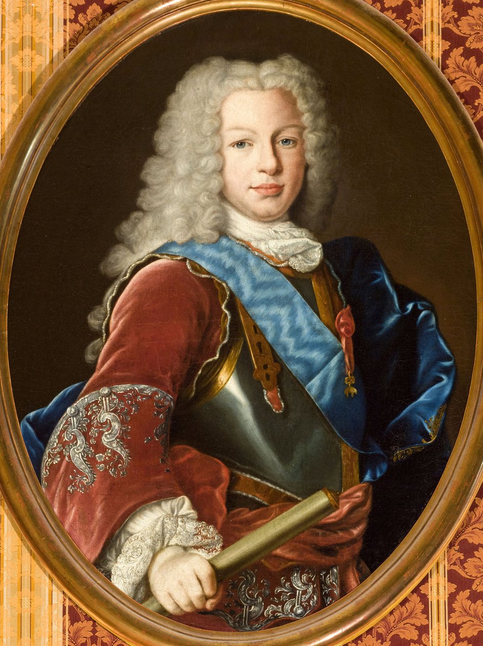 Rokokko: Portrett av Ferdinand VI av Spania (Ferdinand VI, dit le Sage) (1713-1759) av Melendez, Luis Egidio (1716-1780), ca 1729-1735. Olje på lerret, 83x65. Sevilla bystyre av Luis Egidio Melendez