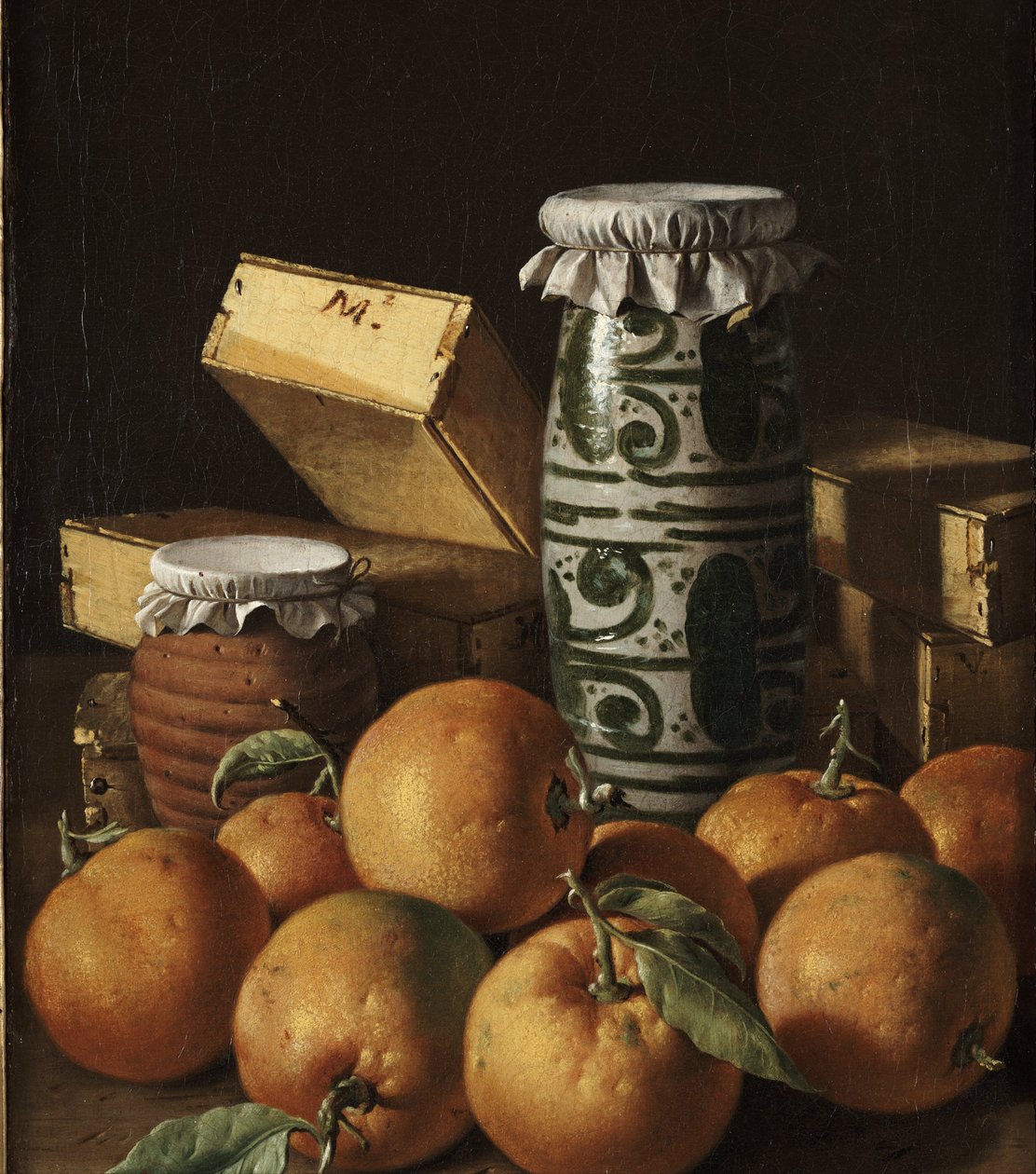 Stilleben med appelsiner, krukker og søtsaker av Luis Egidio Melendez
