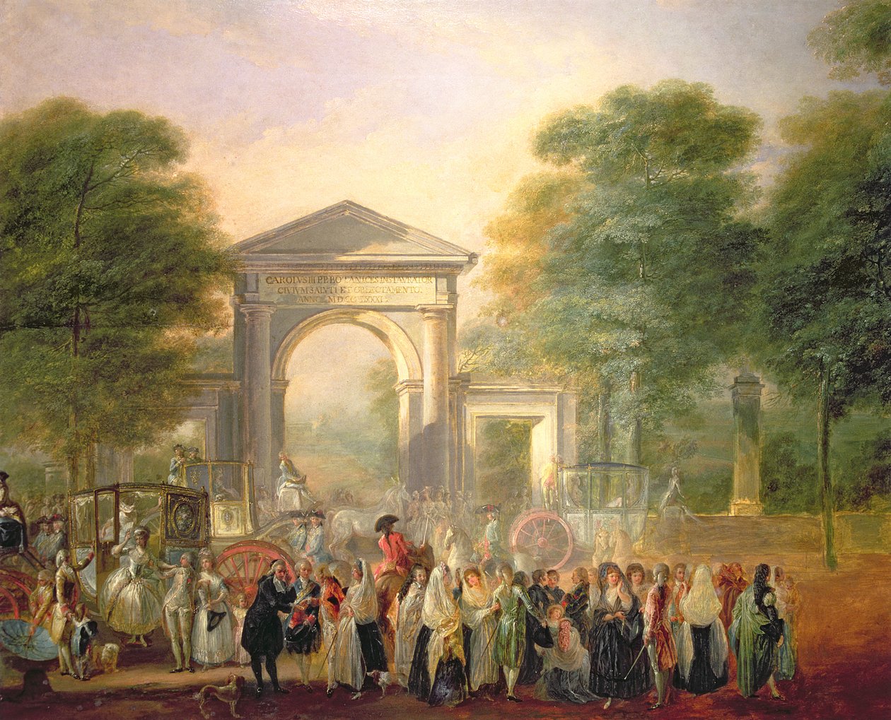 Avenue før den botaniske hagen i Madrid av Luis Paret y Alcazar