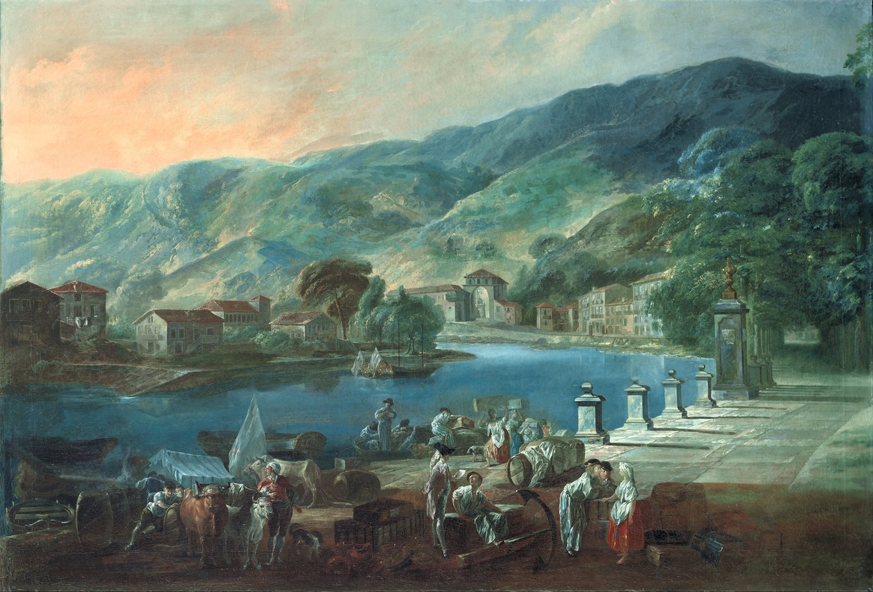 Utsikt over El Arenal i Bilbao, ca 1784 av Luis Paret y Alcazar
