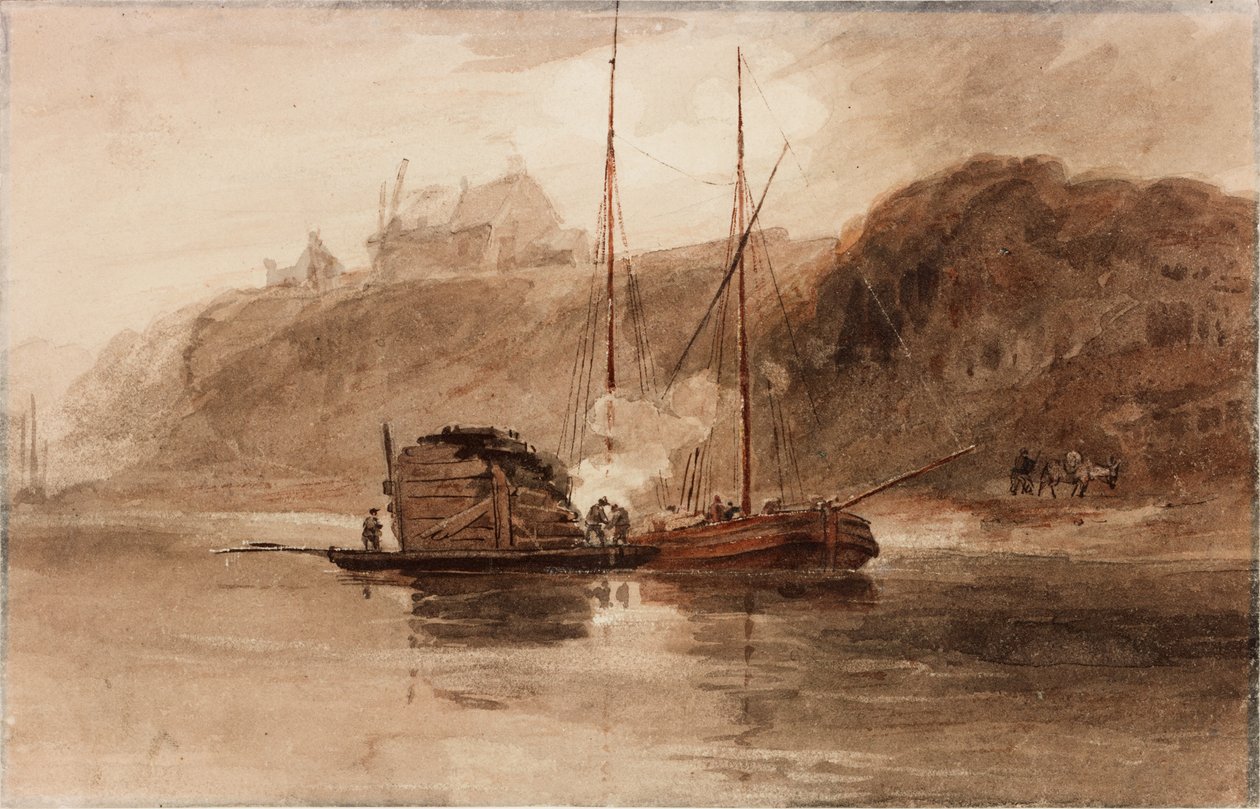 On the Tyne - Bill Point (akvarell på papir (vevd)) av Luke Clennell