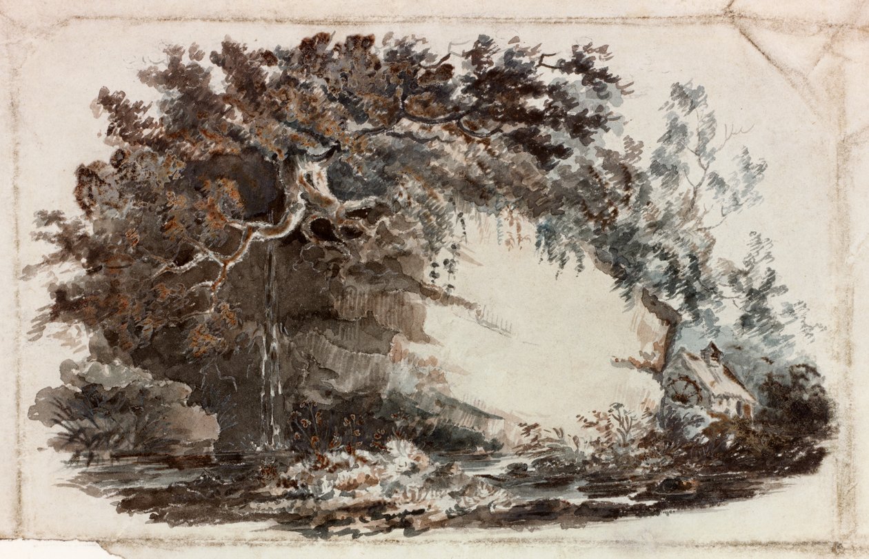 Studie for A. Cunninghams handelskort (kroppsfarge) av Luke Clennell