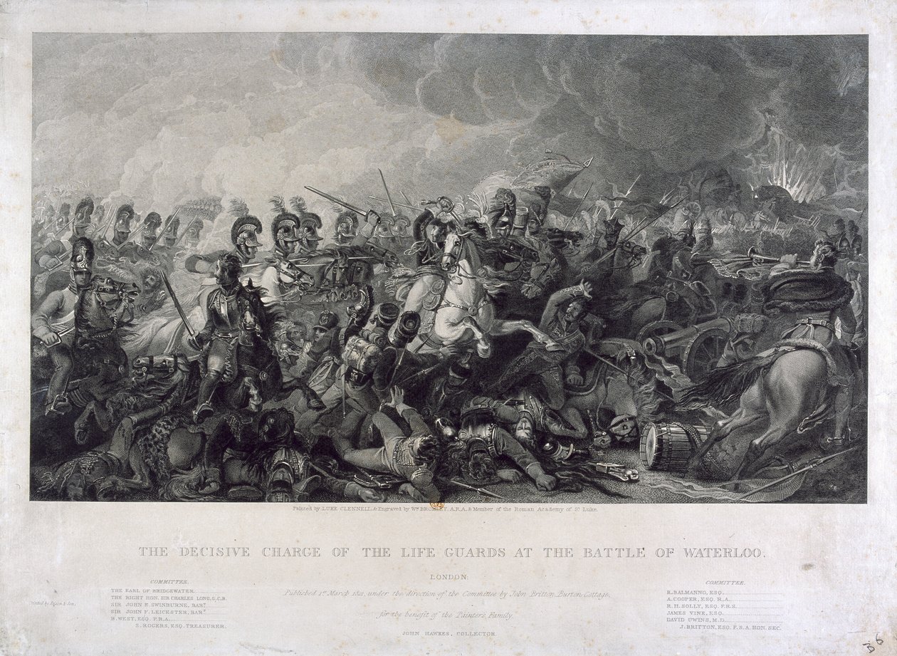 Den avgjørende siktelsen til livgarden ved Waterloo av Luke (after) Clennell