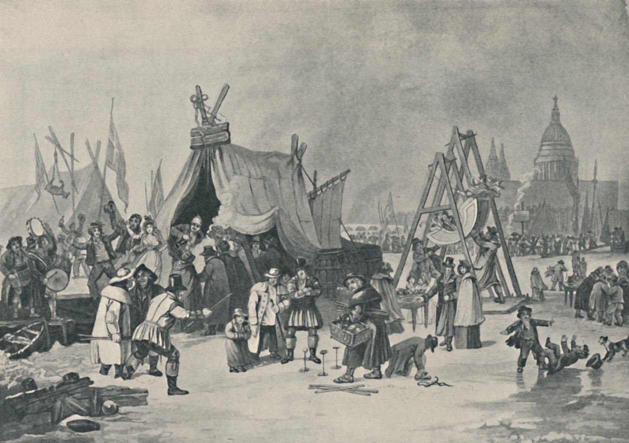 Messen på den frosne Themsen, 1814, 1920 av Luke Clennell