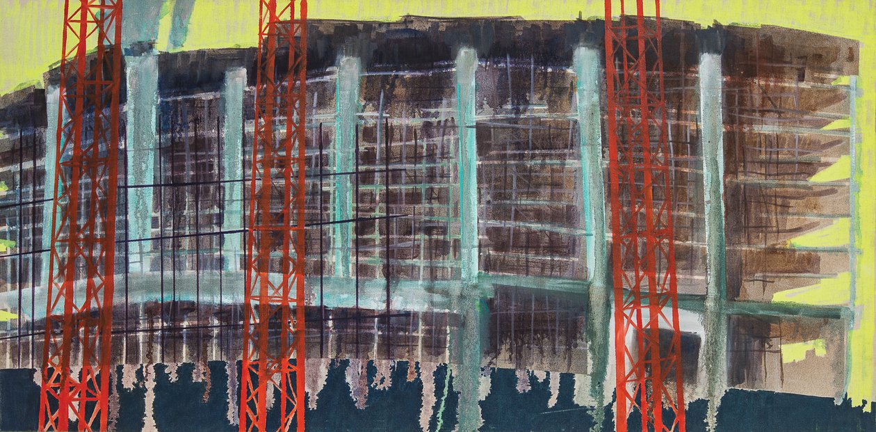 Arbeid under utvikling I, 2014 (olje og akryl på lerret) av Luke M Walker