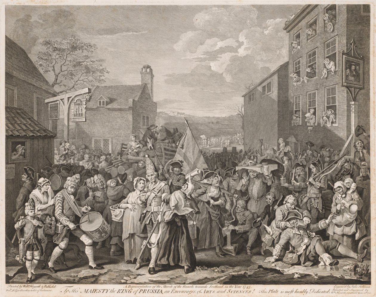 Mars til Finchley i året 1746 etter Hogarth, 1750. av Luke Sullivan