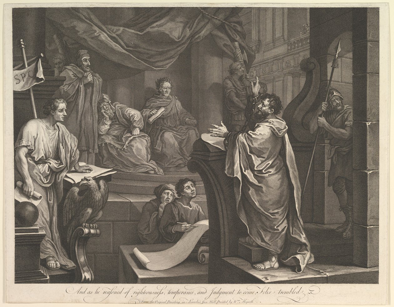 Paul Before Felix, 5. februar 1752. av Luke Sullivan