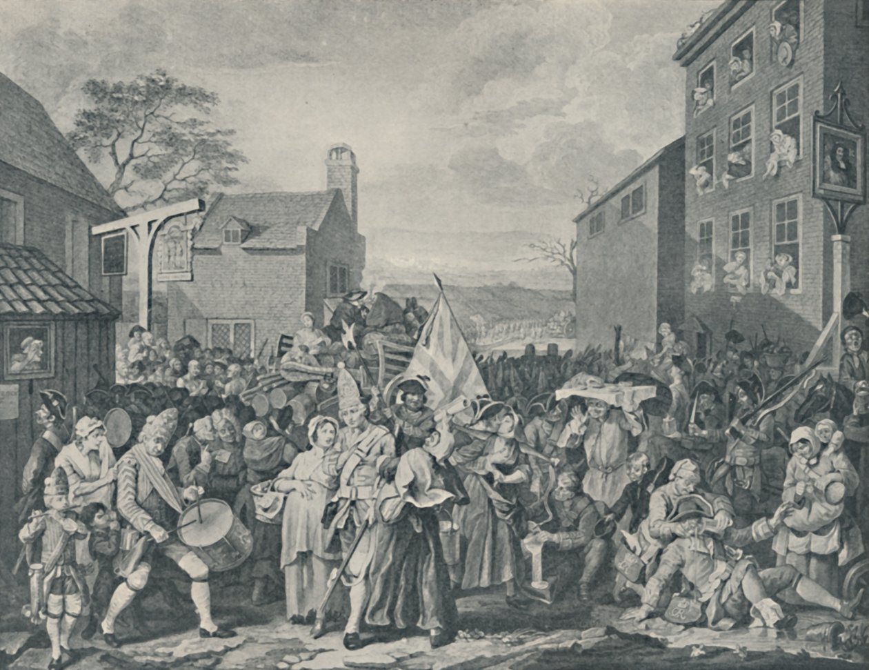 The March of the Guards Towards Scotland, 1745, 1920 av Luke Sullivan