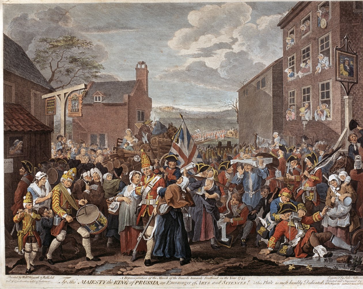 Vaktenes mars mot Skottland i år 1745 av Luke Sullivan
