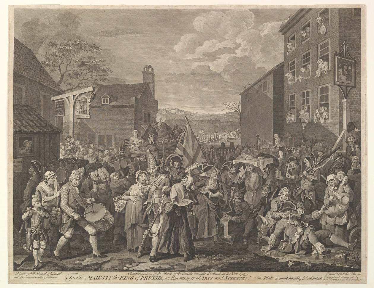 The March to Finchley-A Representation of the March of the Guards to Scotla..., 12. juni 1761. av Luke Sullivan