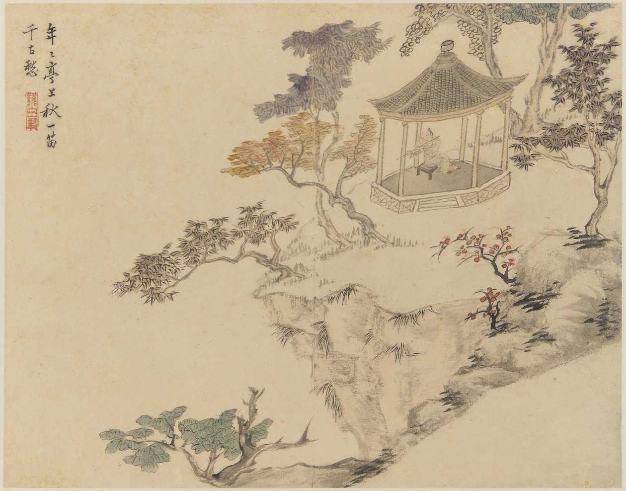 Poetiske konsepter, Qing-dynastiet, 1774 (blekk og farge på papir) av Luo Ping
