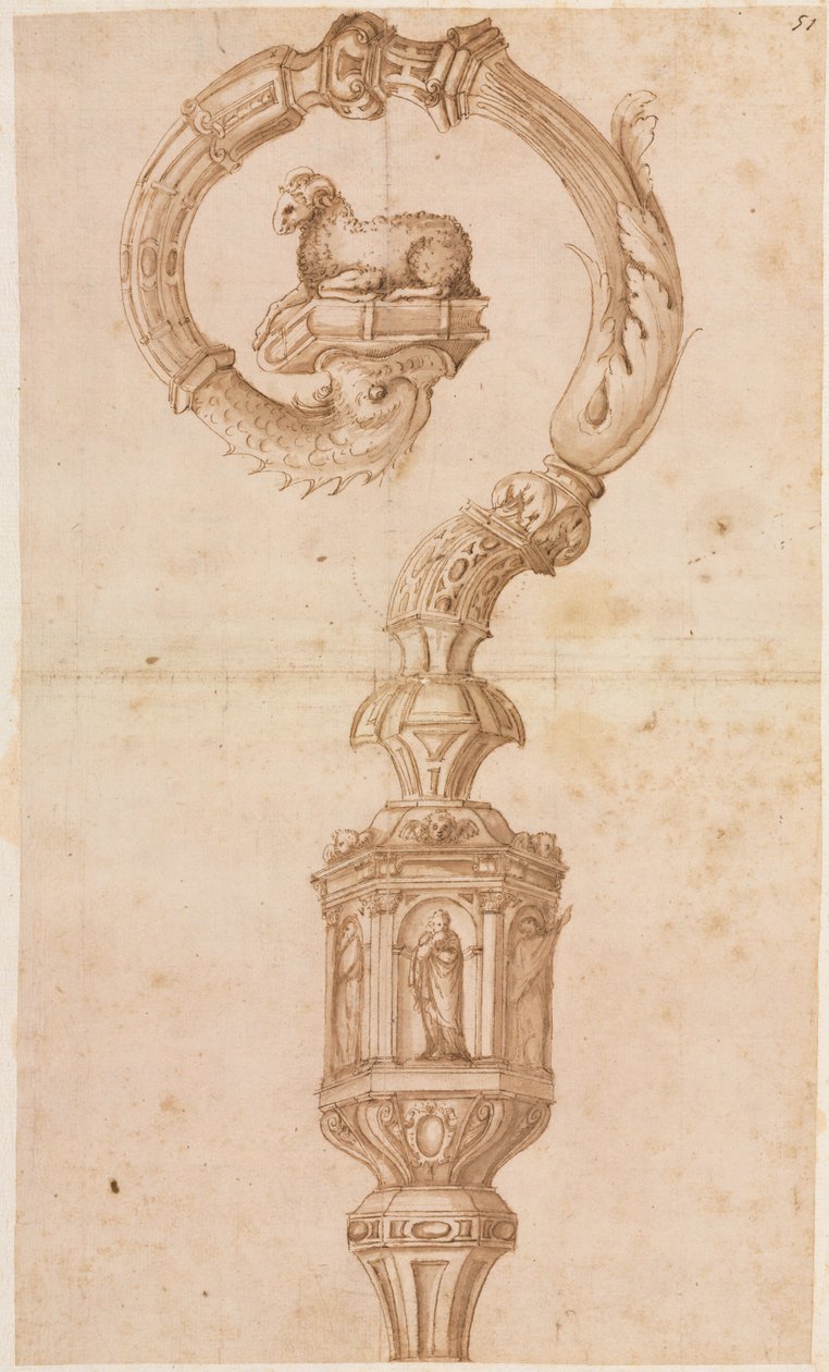 Design for en Crozier, midten av 1500-tallet. av Luzio Romano