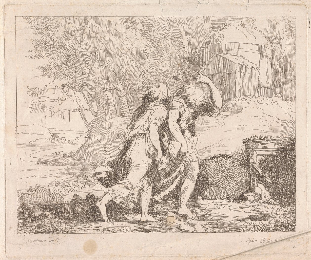 Deucalion og Pyrrha etter flommen av Lydia Bates