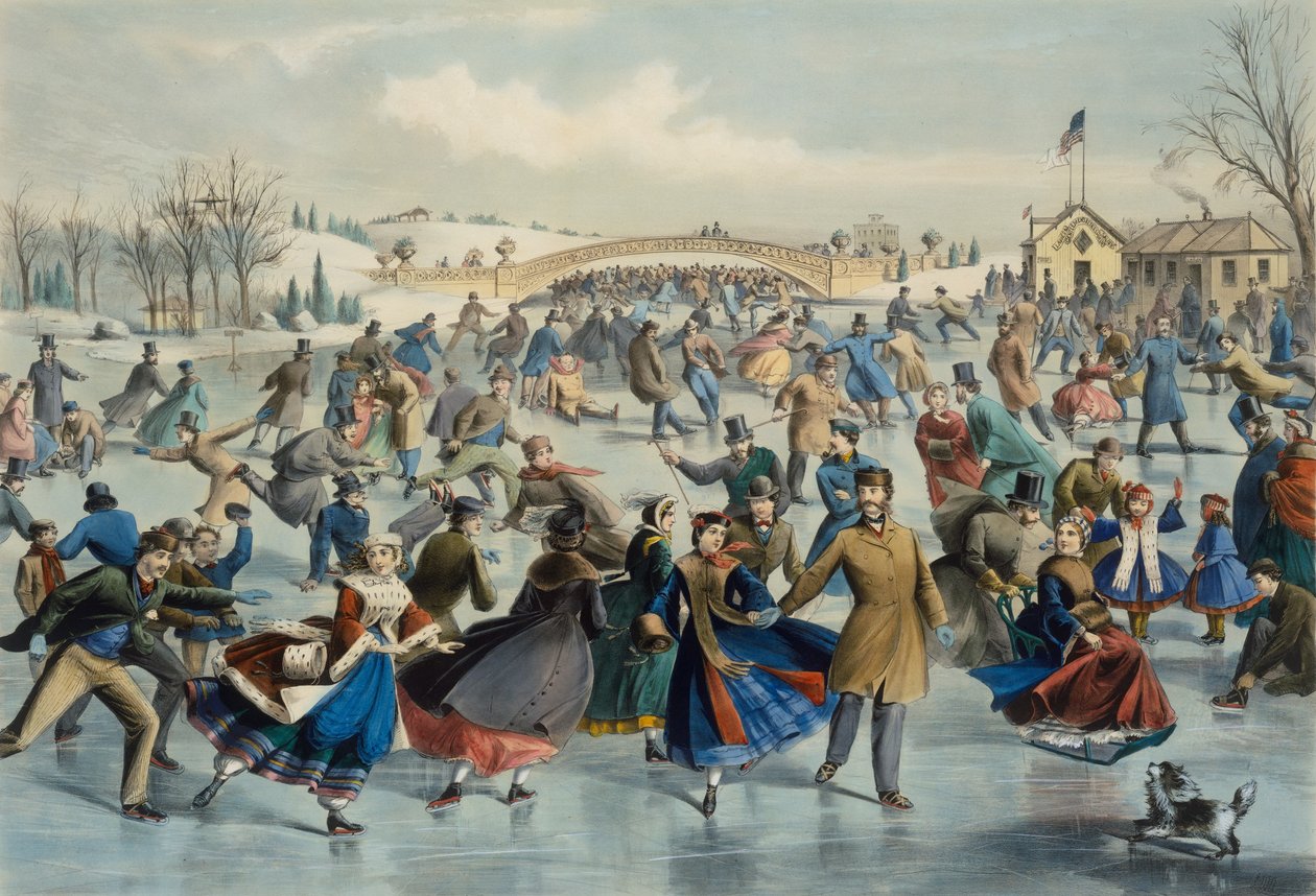 Central Park, Winter - The Skating Pond, 1862. av Lyman Wetmore Atwater