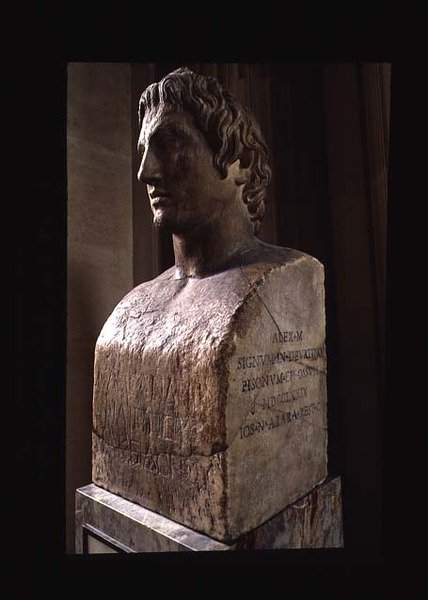 Alexander den store (356–323 f.Kr.) (marmor) (se også 16524) av Lysippos (attributed to)