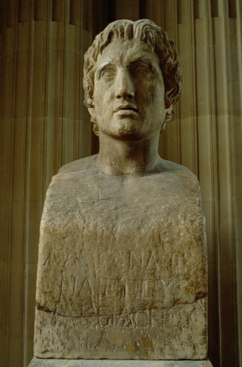Alexander den store (356-323 f.Kr.) (marmor) (se også 16535) av Lysippos (attributed to)