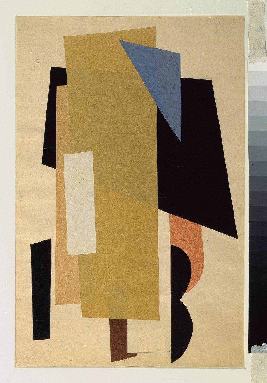 Arkitektonisk maleri. Verk av Lyubov (Lioubov) Sergeyevna Popova (1889-1924), collage av Lyubov Sergeevna Popova