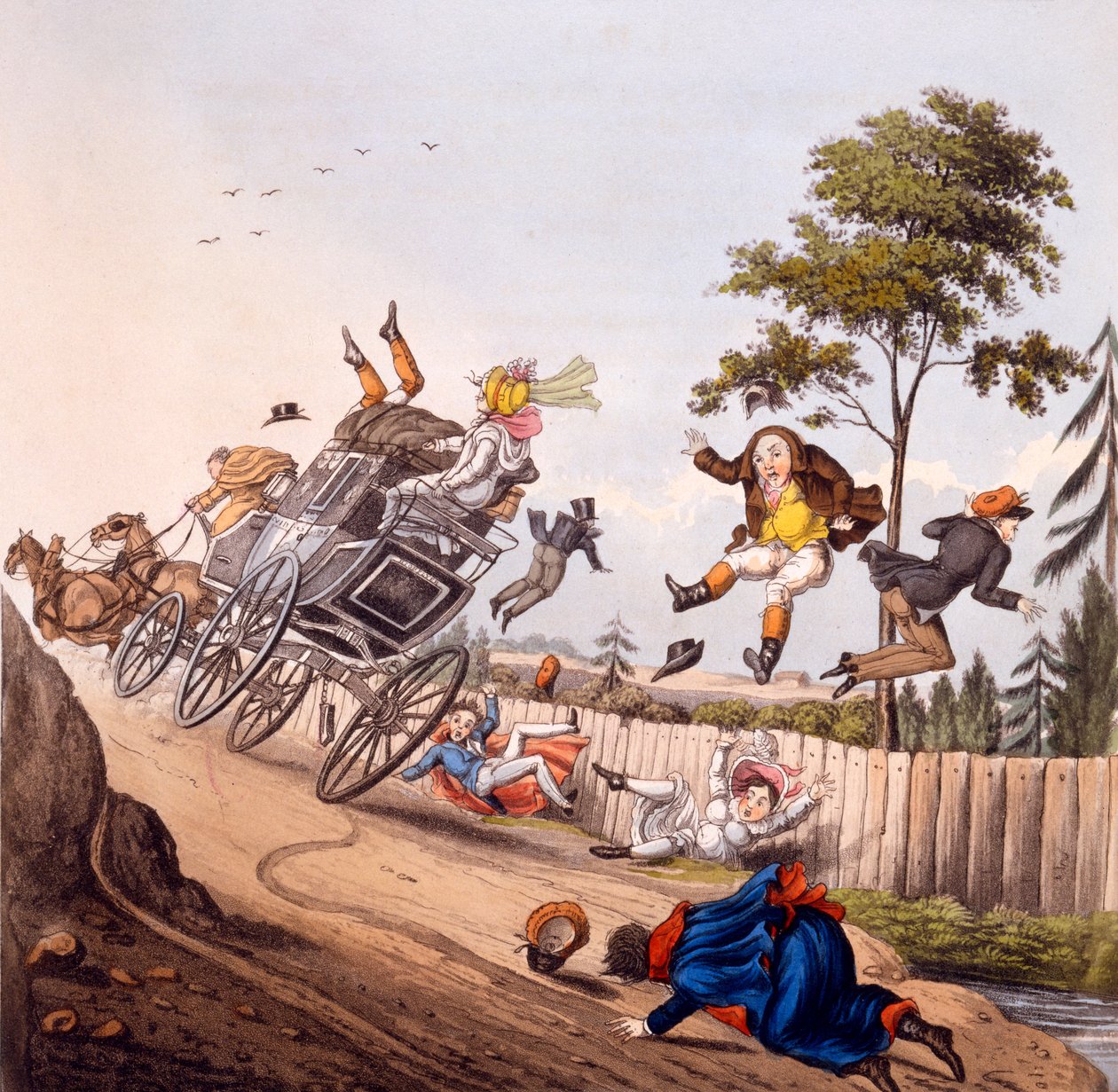 Airy Nothings, eller rester og null og odd-cum-shorts, i en circumbendibus hopp, steg og hopp av Olio Rigmarole, trykk laget av George Hunt, 1825 (håndfarget gravering) av M. Egerton