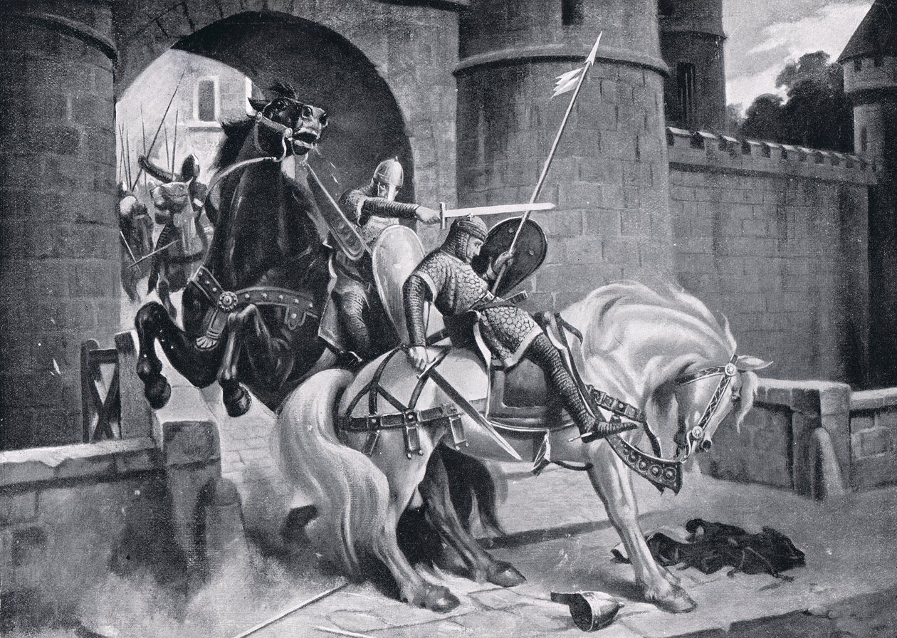 Kampen mellom William og Robert ved Gerberoy AD1079, 1920-tallet av M. Mackinlay
